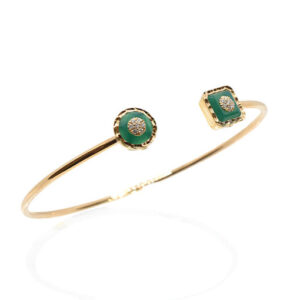 KORLOFF Je Play K18PGグリーンアゲートバングル IKF 64801