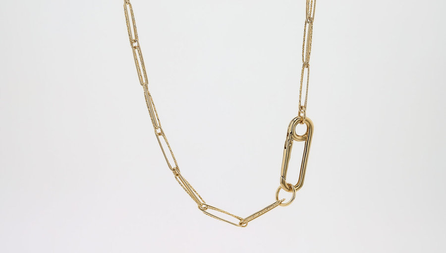 LA SOMA Loop K18YGロングネックレス クリップ GNLSM30060