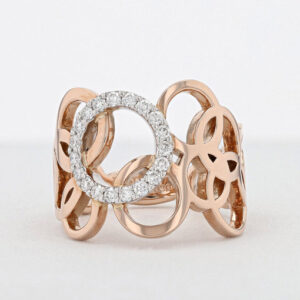 LA SOMA Circle K18PG/Pt900ダイヤリング MDDFR 3909