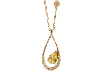 NADIA Petit Trianon K18PGイエローサファイヤネックレス ドロップ CFSPC N1357
