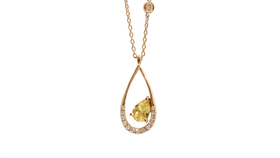 NADIA Petit Trianon K18PGイエローサファイヤネックレス ドロップ CFSPC N1357