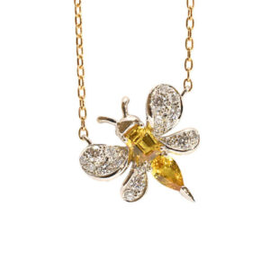 NADIA Petit Trianon Lucky Bee K18PG非加熱サファイアネックレス MFSPC N1358