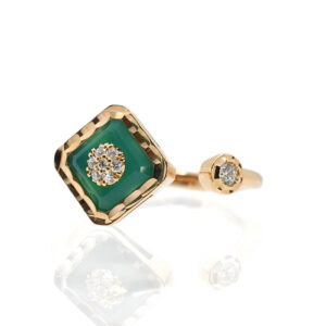 KORLOFF Je Play K18PGグリーンアゲートリング NFRKF SP050