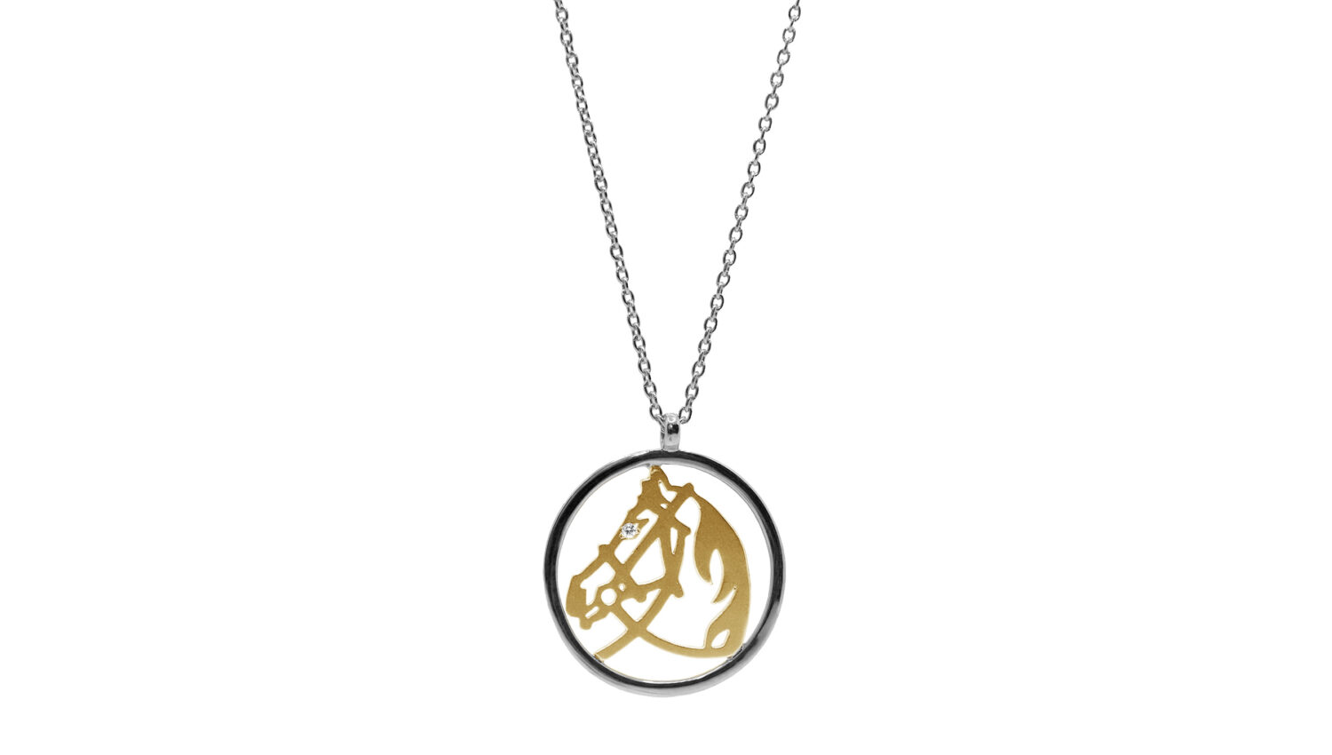 LA SOMA Horseshoe PT/K18YGダイヤネックレス MDDPC Q2002