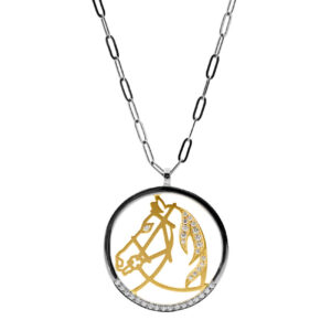 LA SOMA Horseshoe PT/K18YGダイヤネックレス MDDPC Q2004