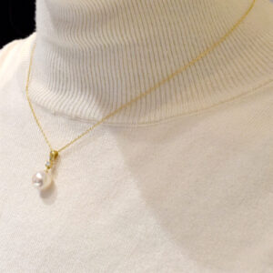 初売りK18YGアコヤパールネックレス GAPC 20038 45cm 9.0mm 0.05ct