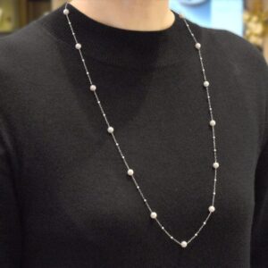 初売りK18WGアコヤパールネックレス NAWD 1928 80cm 6.0mm 13珠