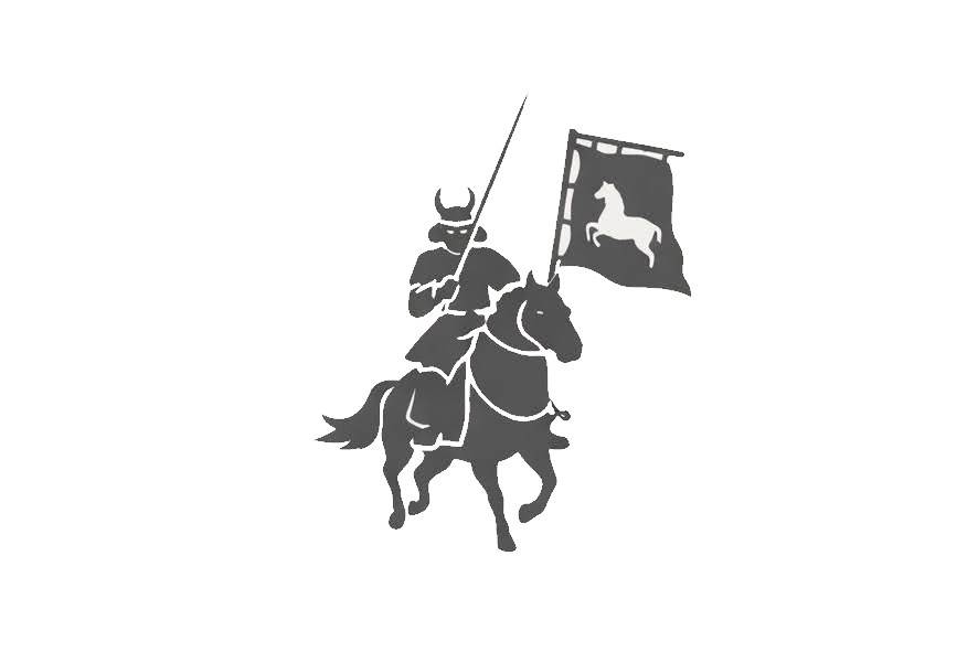 騎馬シルエットbg-w