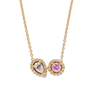 NADIA Petit Trianon K18PG非加熱サファイアネックレス ペアシェイプ・ラウンド CCNDP3111