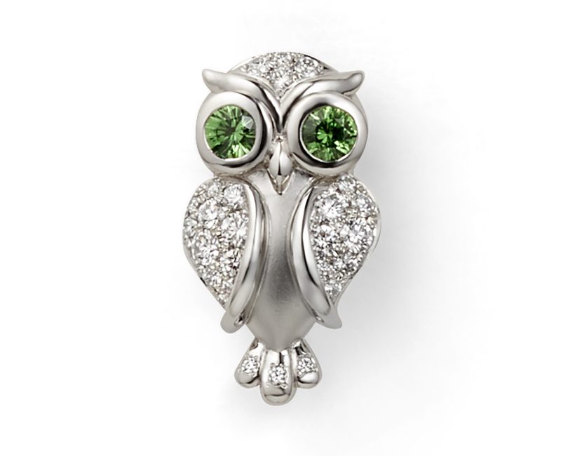 NADIA Holiday Collection　Lucky Owl　PT950ガーネットブローチ QGABR N1024