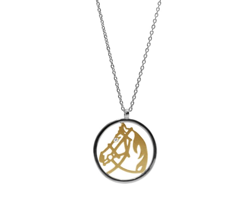 LA SOMA Horseshoe PT/K18YGダイヤネックレス MDDPC Q2002