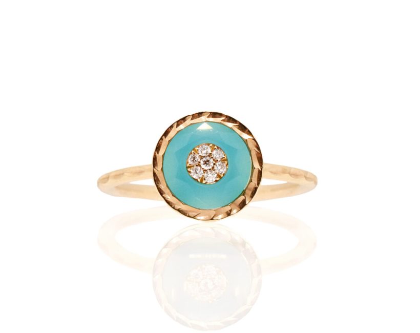 KORLOFF Je Play K18PGブルーアゲートリング NFRKF SP028