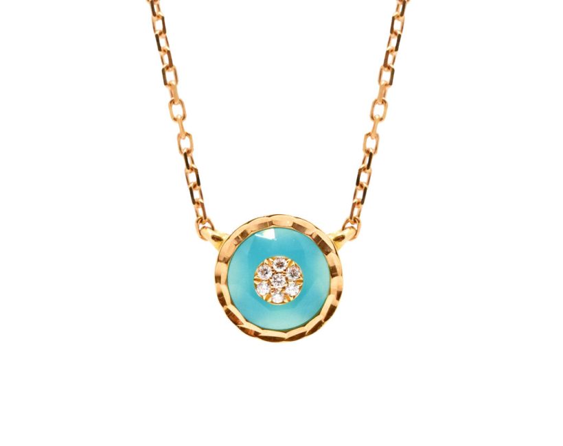 KORLOFF Je Play K18PGブルーアゲートネックレス NNCKF SP033