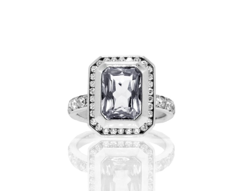 NADIA Lʼatelier PT950サファイアリングQFSAR N1375