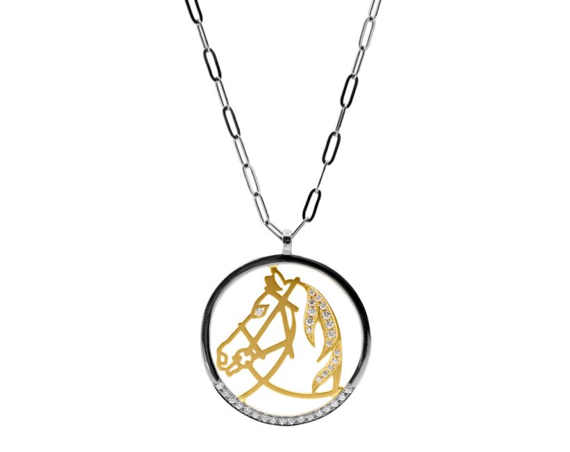 LA SOMA Horseshoe PT/K18YGダイヤネックレス MDDPC Q2004