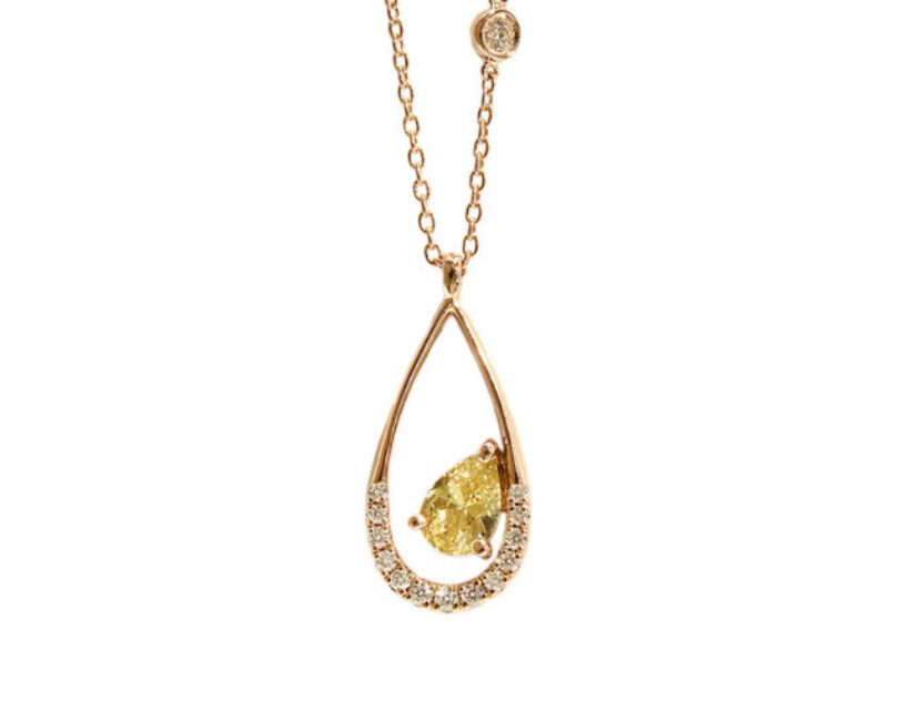 NADIA Petit Trianon K18PGイエローサファイヤネックレス ドロップ CFSPC N1357