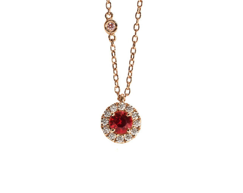 NADIA La Ligne Holiday collection K18PGルビーネックレス CNRPC N1354